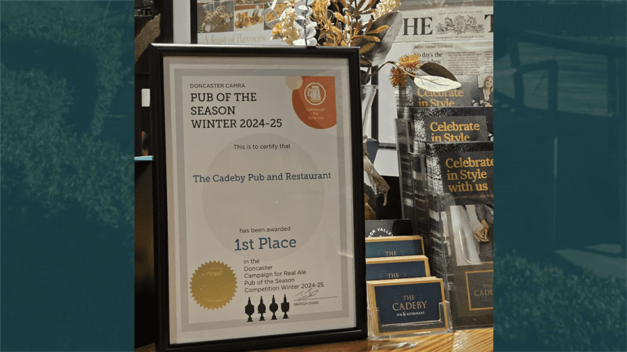 Cadeby Awarded Best Pub of the Winter Season 2024-25 from Doncaster CAMRA!